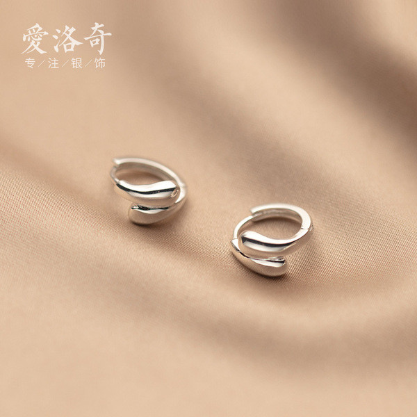 A32221 s925 sterling silver chic trendy unique doublelayer teardrop earrings
