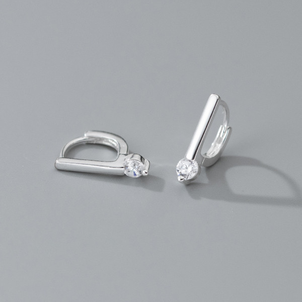 A40833 s925 sterling silver rhinestone simple elegant earrings