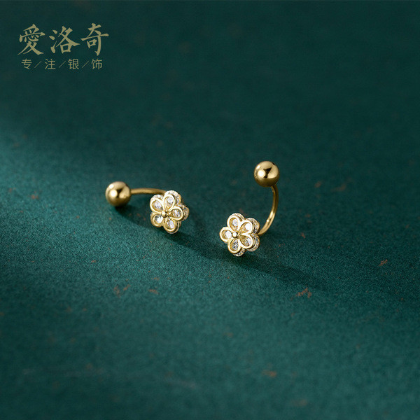 A33153 s925 sterling silver rhinestone trendy earrings