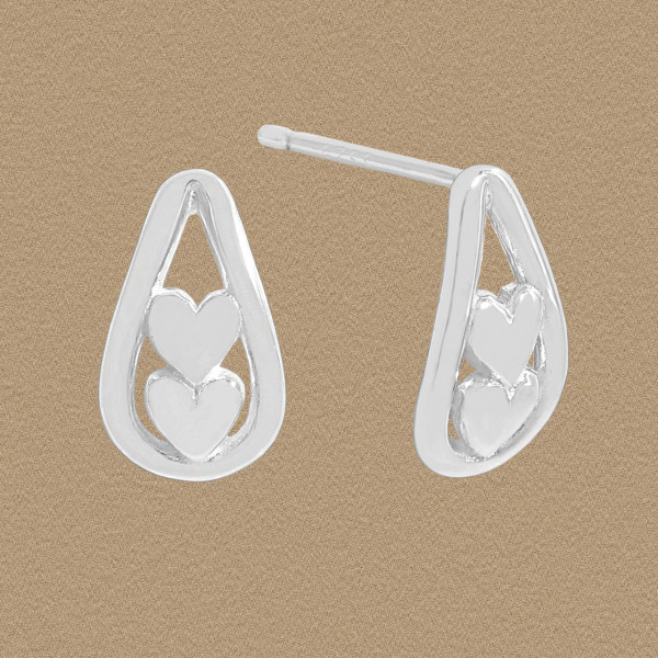 A45491 fashion hollowed heart stud sterling silver s925 heartshape earrings