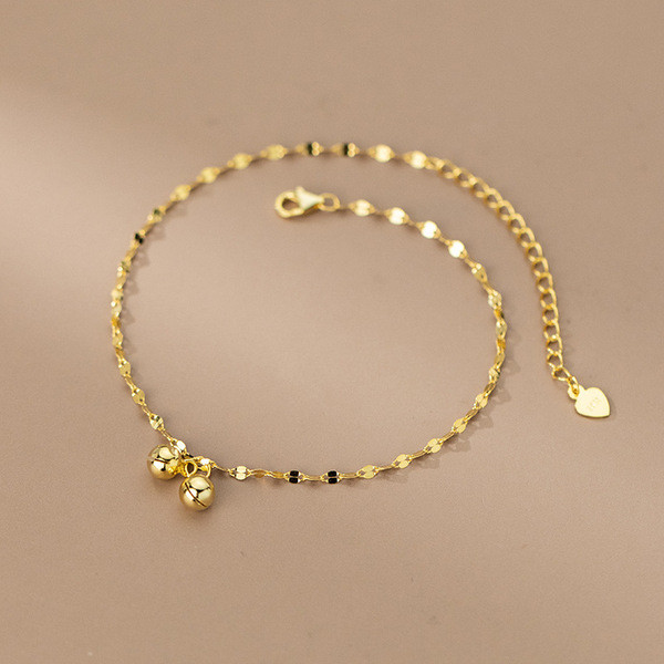 A34290 s925 sterling silver lip chain anklet simple trendy chi bracelet