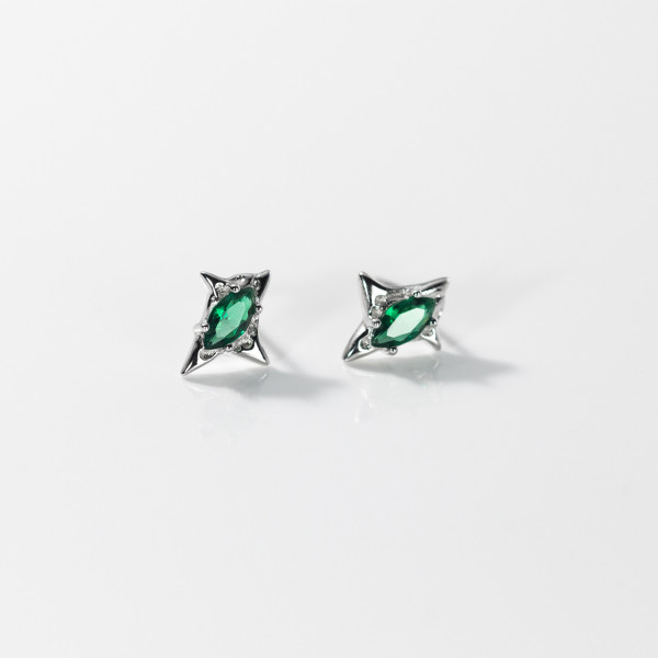A36602 s925 sterling silver emerald earrings