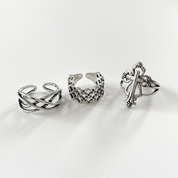 A32473 s925 sterling silver imitation unique adjustable silver ring