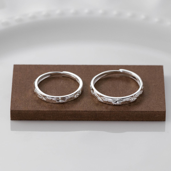 A44618 s925 silver fashion simple bar matte finish starts ring