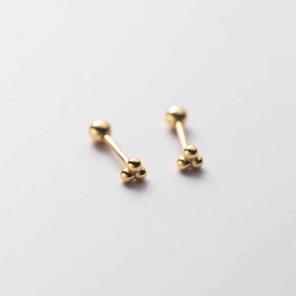 A36617 s925 sterling silver triangle circle earrings