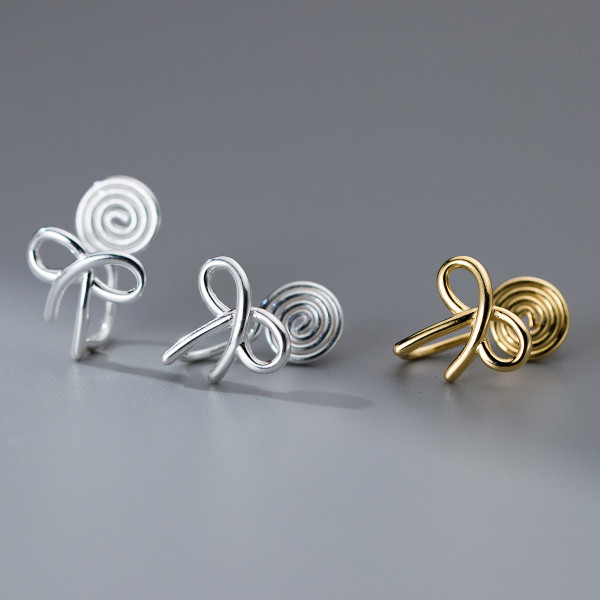 A40700 s925 sterling silver butterfly bar clipon sweet elegant piercing earrings