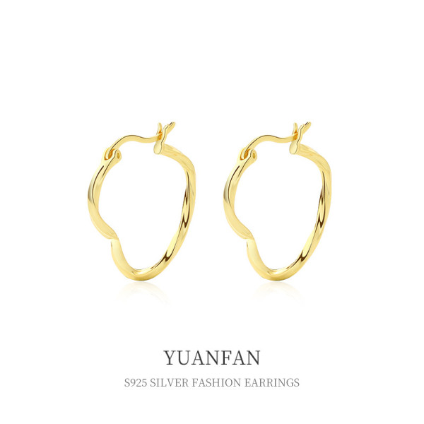A38800 sterling silver geometric unique stud earrings