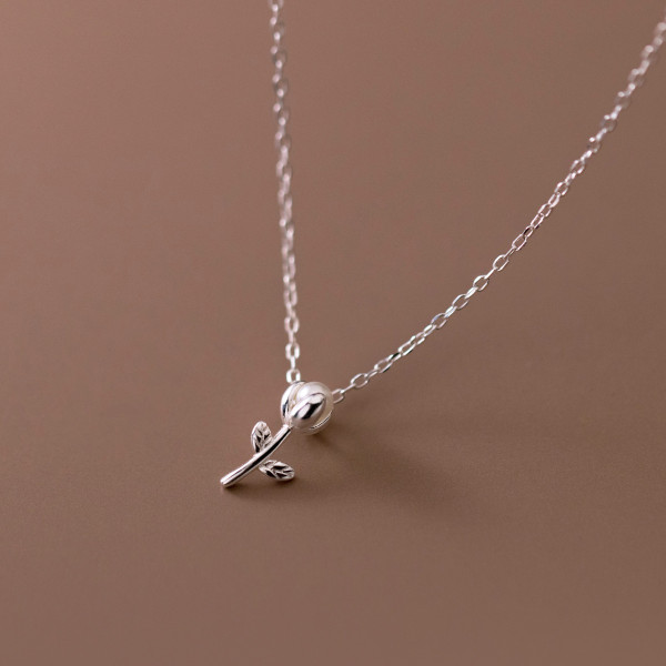 A36900 s925 sterling silver sweet pearl gold necklace