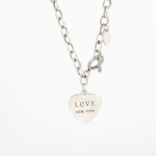 A32976 s925 sterling silver vintage unique pendant heart simple necklace
