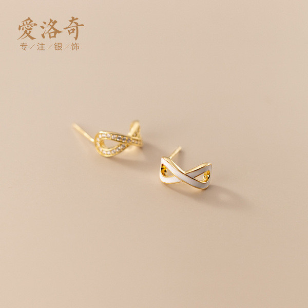 A33151 s925 sterling silver gold cute earrings