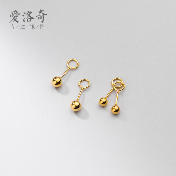 A32208 s990 silver gold earrings