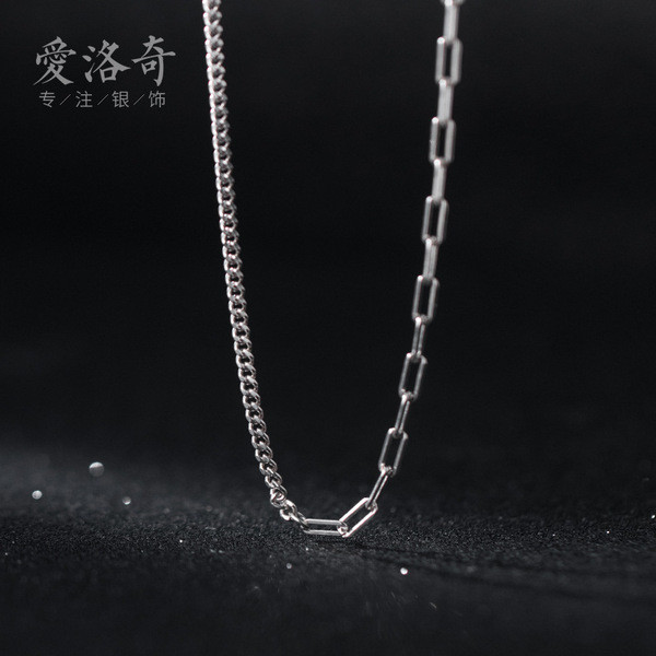 A32998 s925 sterling silver simple unique chic irregular chainD8412 necklace