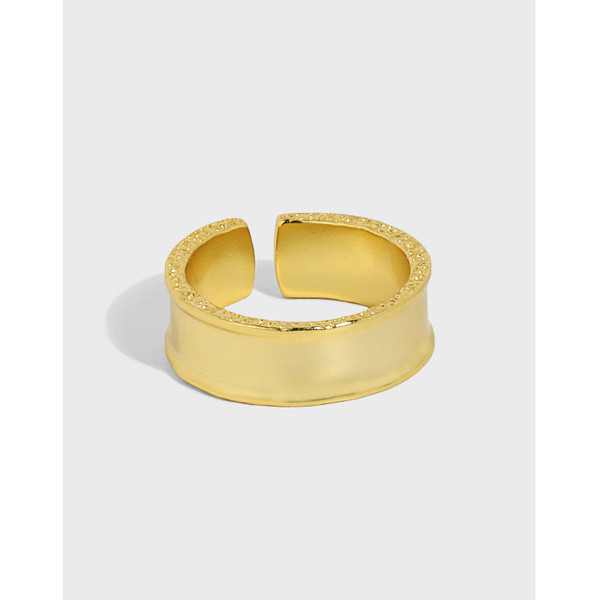 A34478 minimalist wide qualitys925 sterling silver adjustable ring