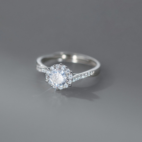A45975 s925 sterling silver sweet snowflake sun dainty rhinestone ring