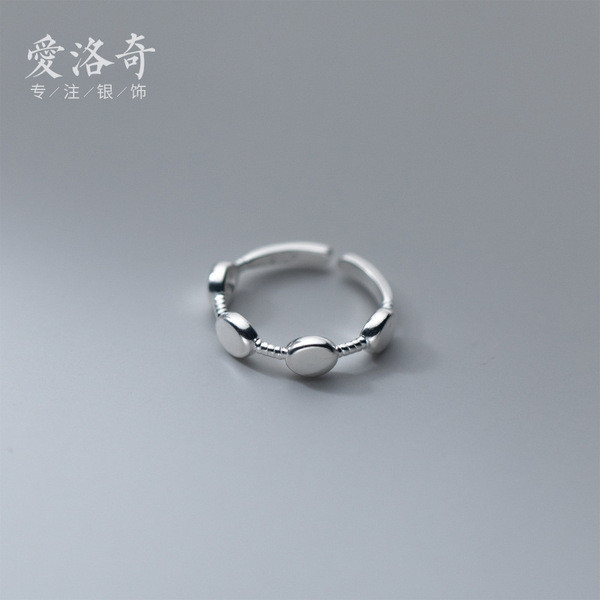 A34428 s925 sterling silver trendy circle chic sweet geometri ring