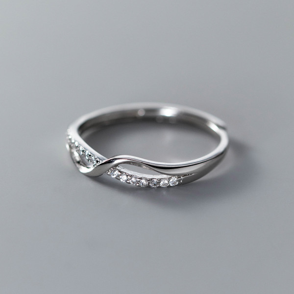 A38299 s925 sterling silver rhinestone design elegant ring
