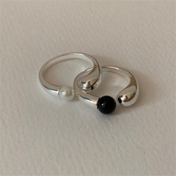 A41285 sterling silver pearl unique elegant ring