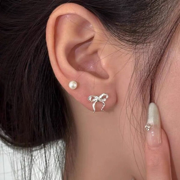 A44905 s925 sterling silver sweet unique butterfly stud earrings