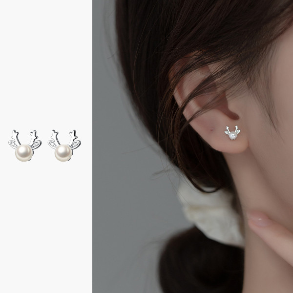 A35470 s925 sterling silver simple earrings