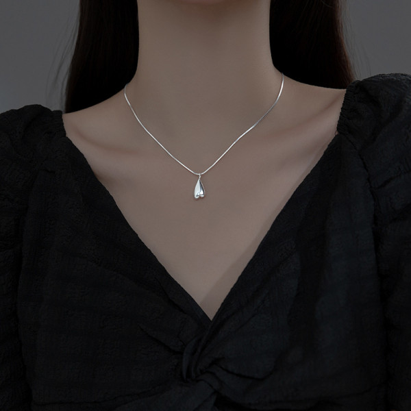 A43401 s925 silver heart simple heartshape elegant choker necklace