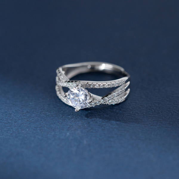 A40109 s925 sterling silver rhinestone bar grade elegant ring