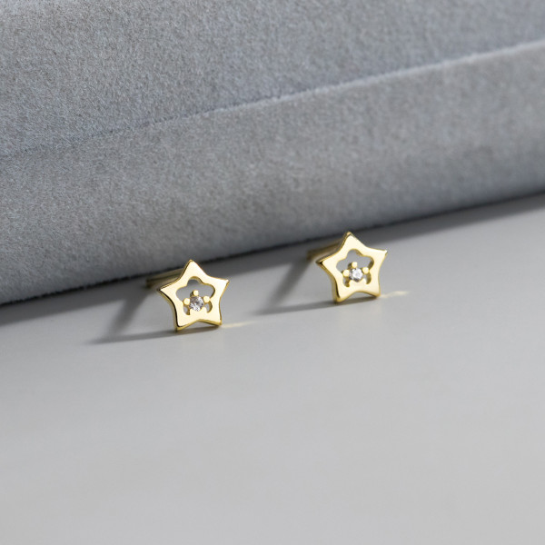 A37083 s925 sterling silver sweet star simple earrings
