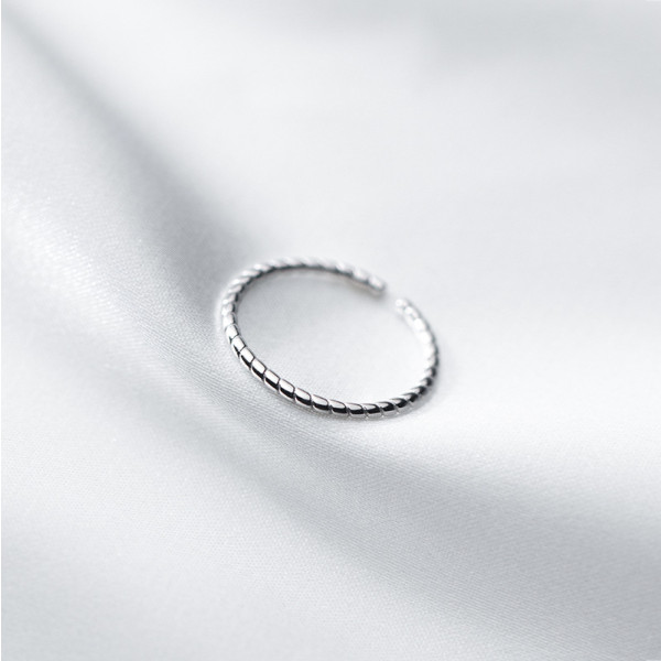 A36319 s925 sterling silver simple fashion vintage twist braided ring