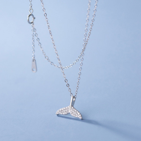 A38230 s925 sterling silver rhinestone design elegant necklace