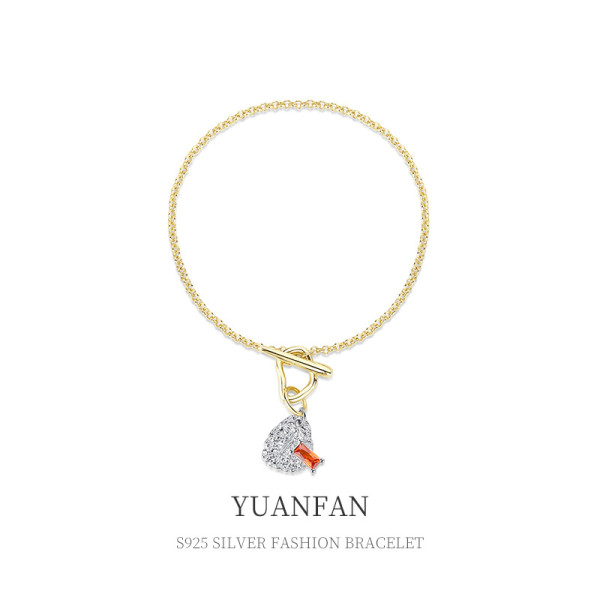 A36088 s925 sterling silver design irregularOT cubiczirconia charm bracelet