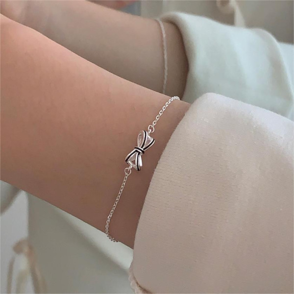 A42265 sterling silver butterfly simple fashion geometric charm bracelet