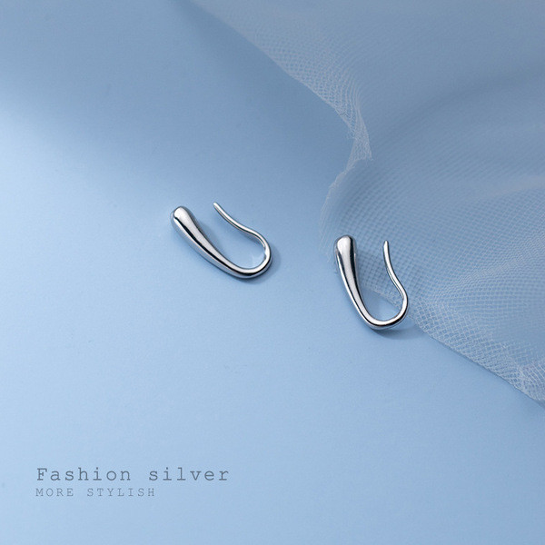 A33761 s925 sterling silver teardrop unique simple trendy chic  earrings