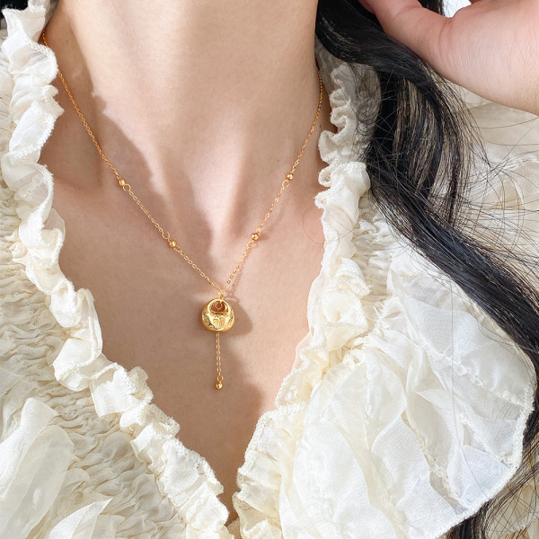 A45658 s925 silver trendy sweet dainty simple necklace