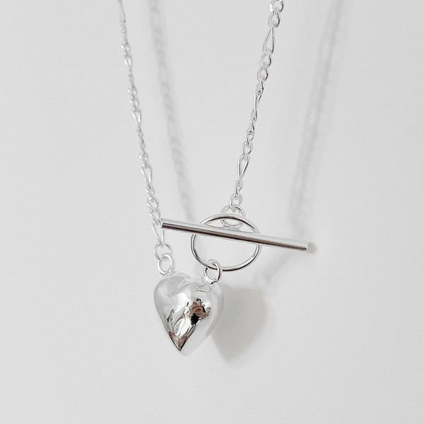 A33011 925 sterling silver gold heart necklace