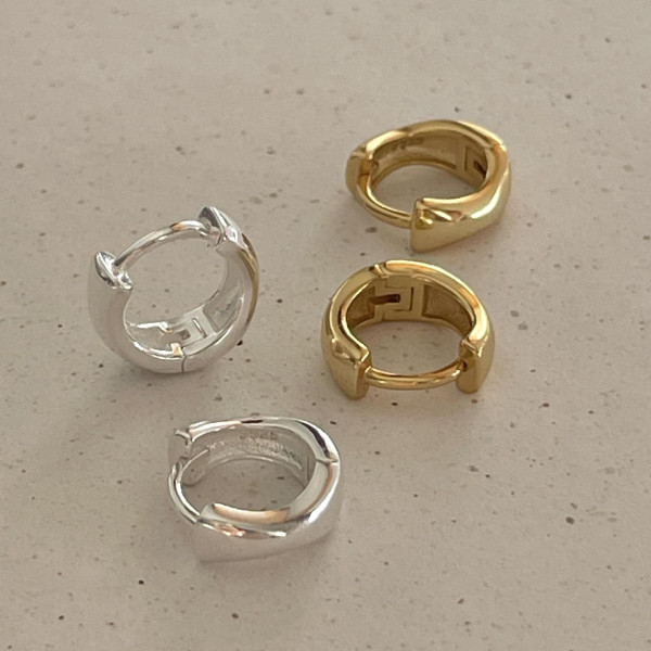 A45018 sterling silver simple elegant earrings