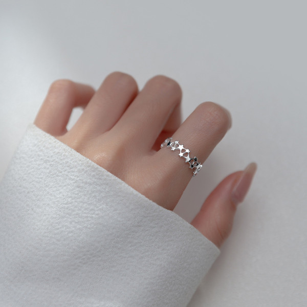 A36176 s925 sterling silver stars simple sweet star ring