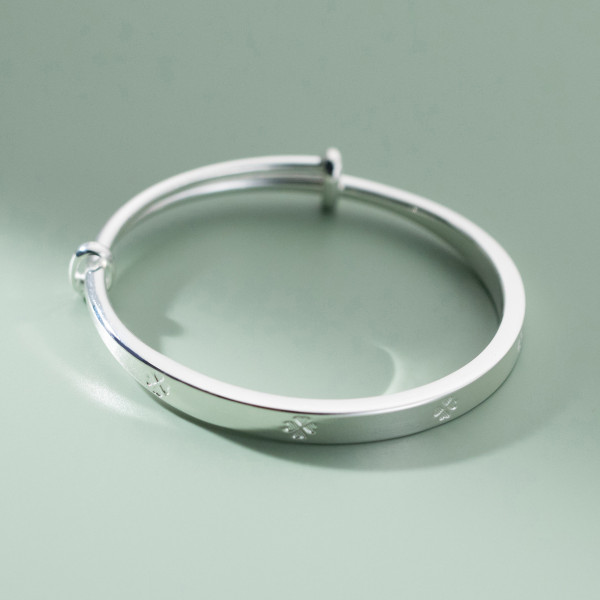 A38360 silver elegant bangle simple bracelet