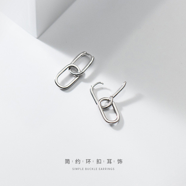 A31777 s925 sterling silver simple earrings