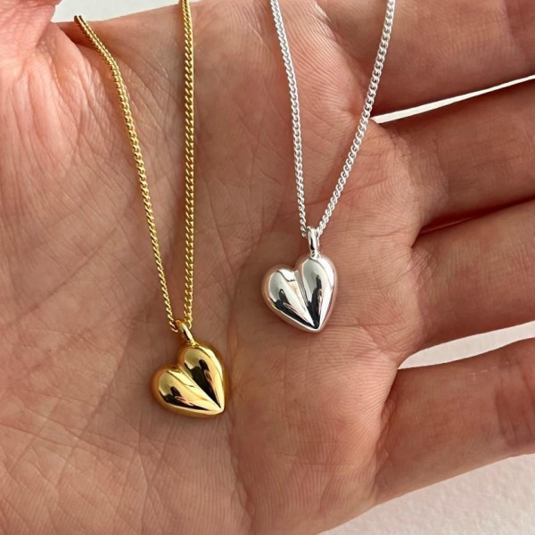 A36785 925 sterling silver heart necklace