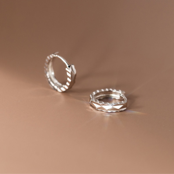A36612 s925 sterling silver hoop simple cute chic earrings