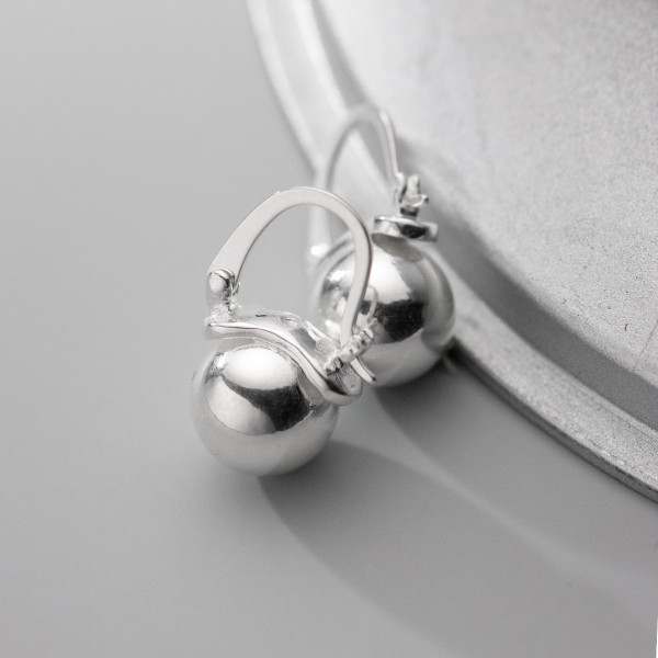 A37439 s925 sterling silver simple ball elegant unique earrings