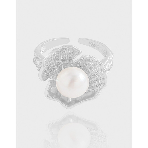 A42795 design shell pearl sterling silver s925 ring