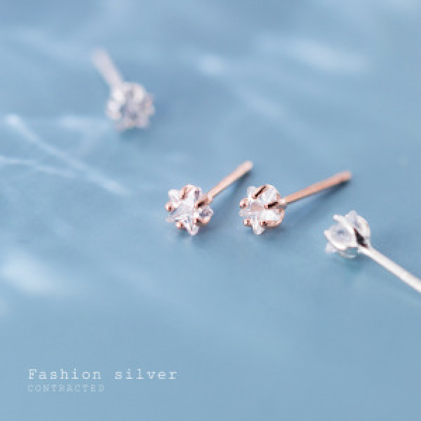 A44724 s925 silver stud fashion rhinestone earrings