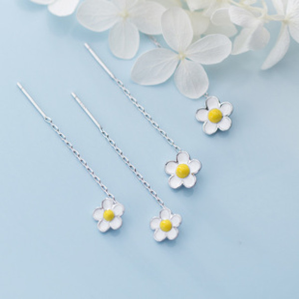A42922 s925 silver string trendy earrings
