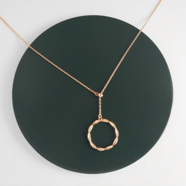 A32843 s925 sterling silver simple twist necklace