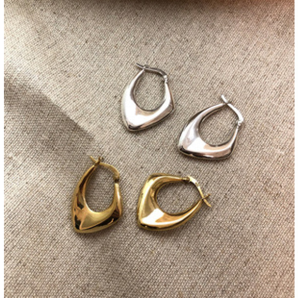 A37163 925 sterling silver simple earrings