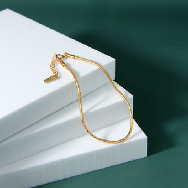 A32907 s925 sterling silvermini snakechain bracelet