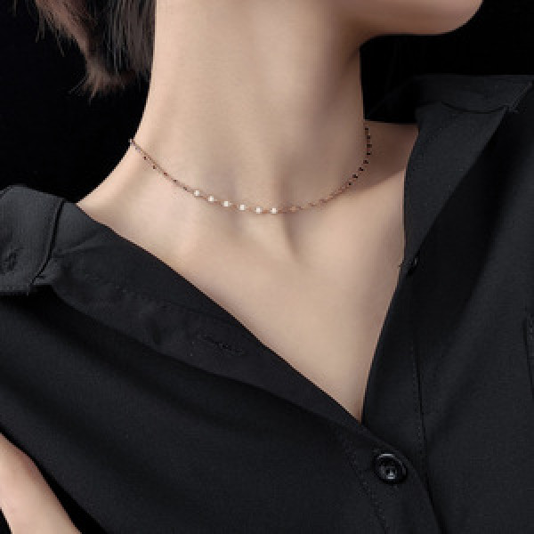 A43527 s925 silver elegant sweet simple unique necklace