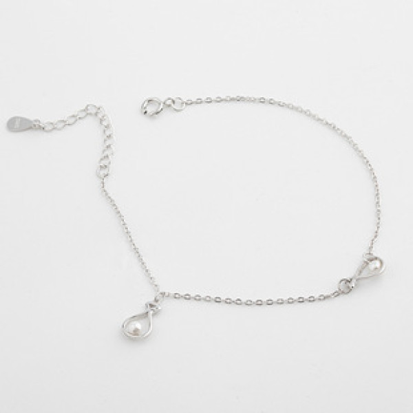 A32944 s925 sterling silver simple unique pearl fashion trendy bracelet