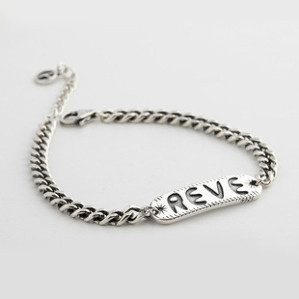 A32921 s925 sterling silver chic vintage silver trendy chic silver bracelet