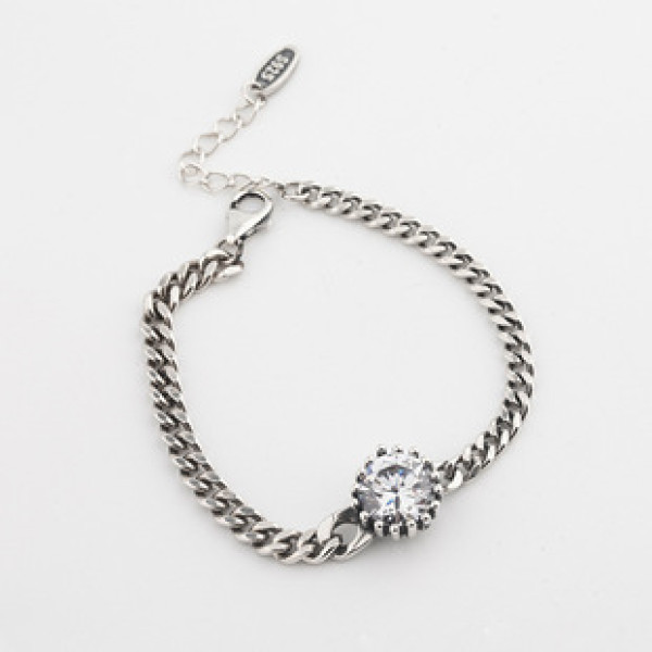 A32922 s925 sterling silver rhinestone chic vintage silver trendy silver bracelet